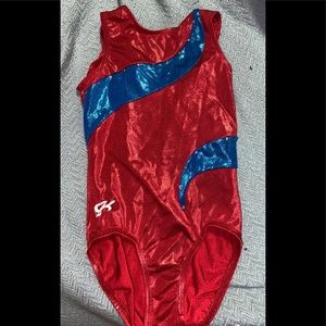 Gymnastics red and blue Gk leotard child large